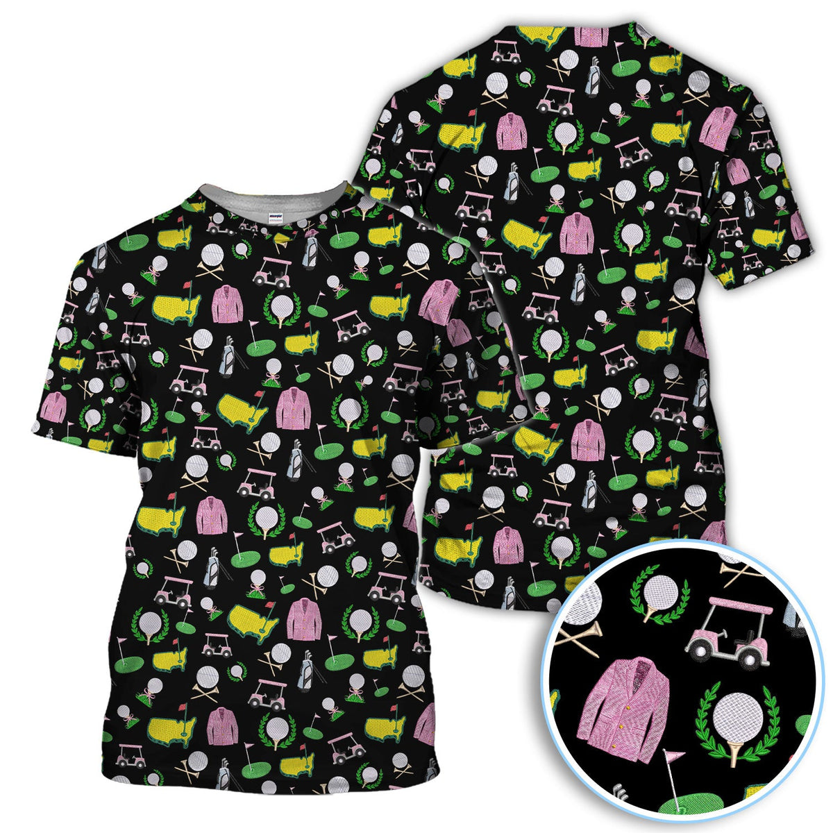 Crazy Pattern Golf Shirt, Vintage Golf Polos, Golf Gift For Golfer