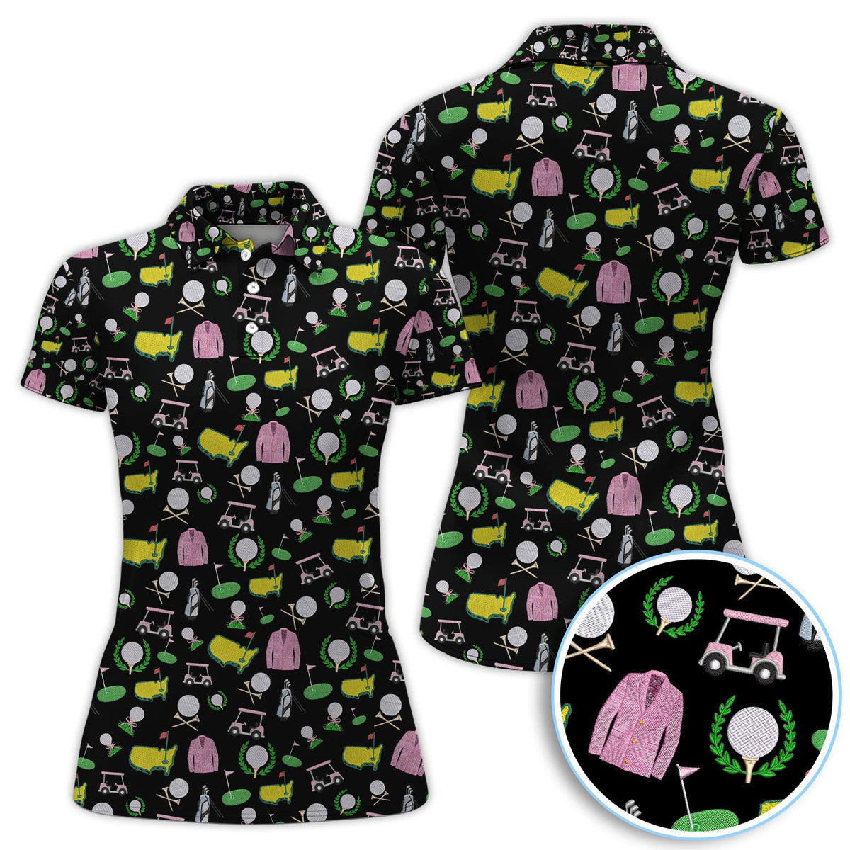 Crazy Pattern Golf Shirt, Vintage Golf Polos, Golf Gift For Golfer