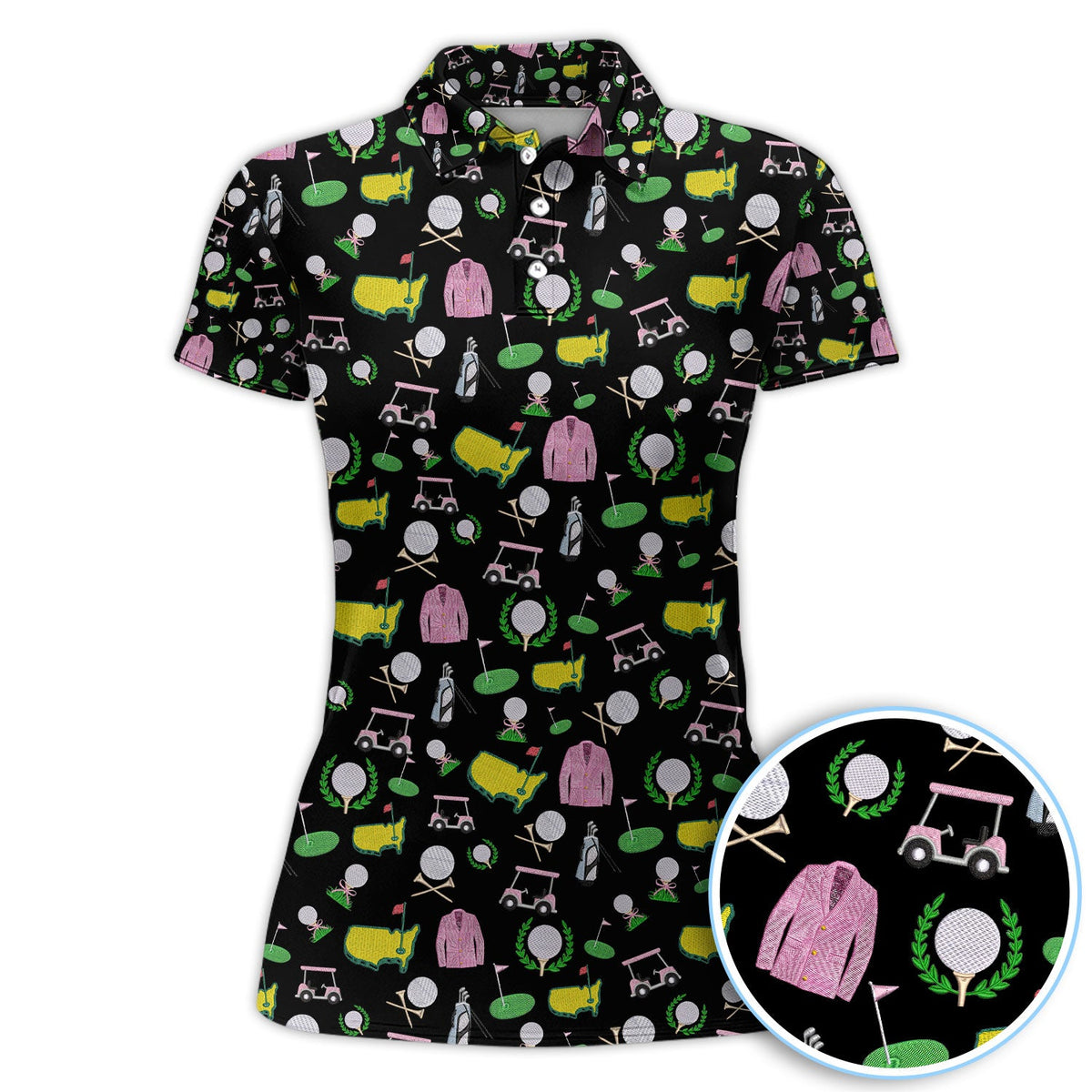 Crazy Pattern Golf Shirt, Vintage Golf Polos, Golf Gift For Golfer