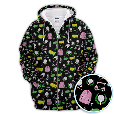 Crazy Pattern Golf Shirt, Vintage Golf Polos, Golf Gift For Golfer