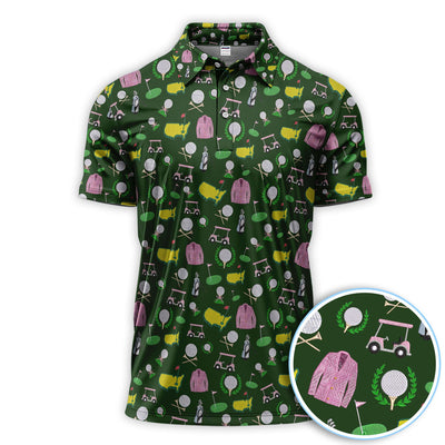 Crazy Pattern Golf Shirt, Vintage Golf Polos, Golf Gift For Golfer