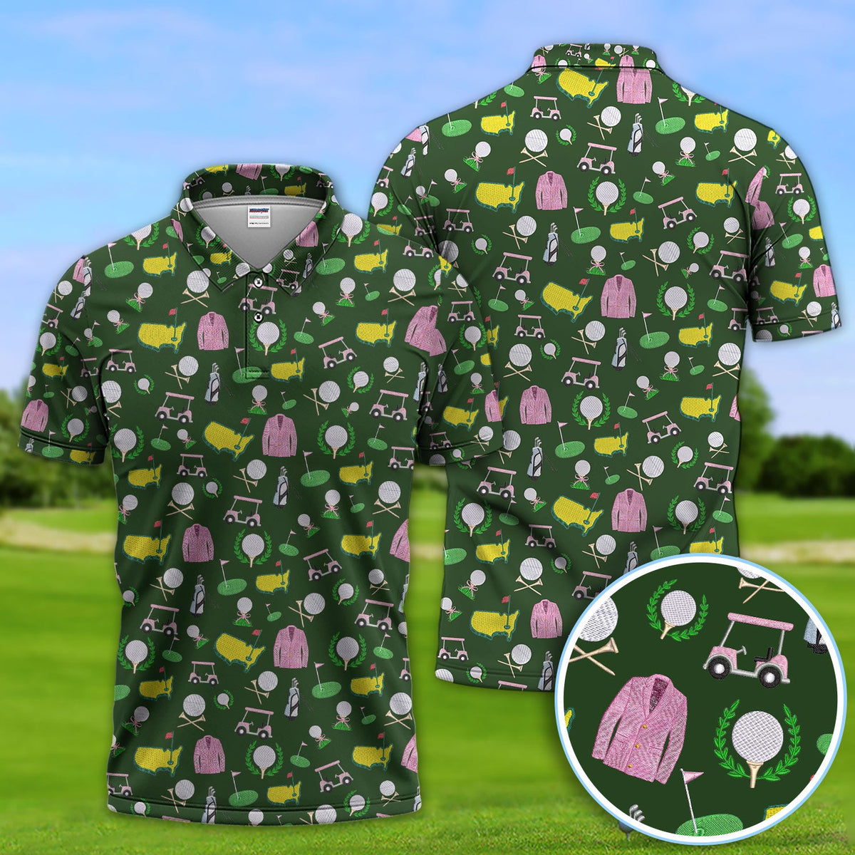 Crazy Pattern Golf Shirt, Vintage Golf Polos, Golf Gift For Golfer