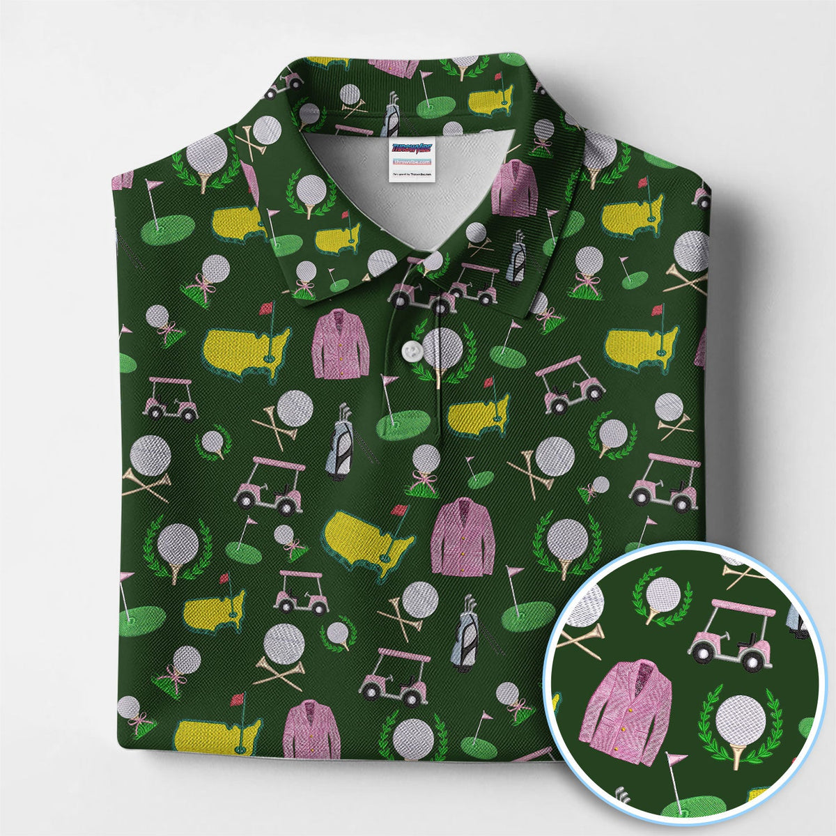 Crazy Pattern Golf Shirt, Vintage Golf Polos, Golf Gift For Golfer