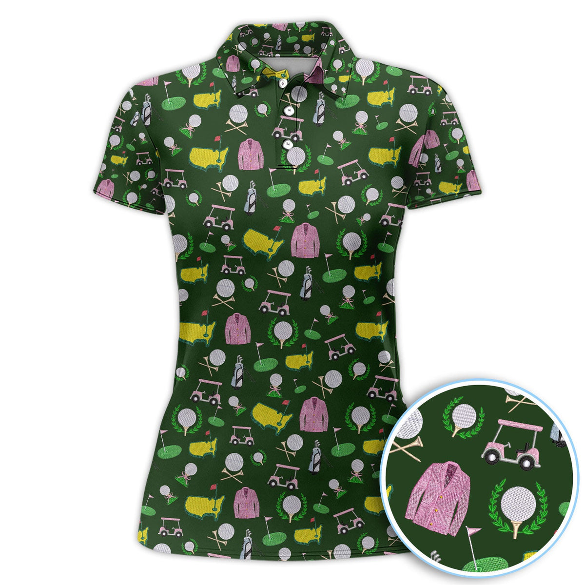 Crazy Pattern Golf Shirt, Vintage Golf Polos, Golf Gift For Golfer
