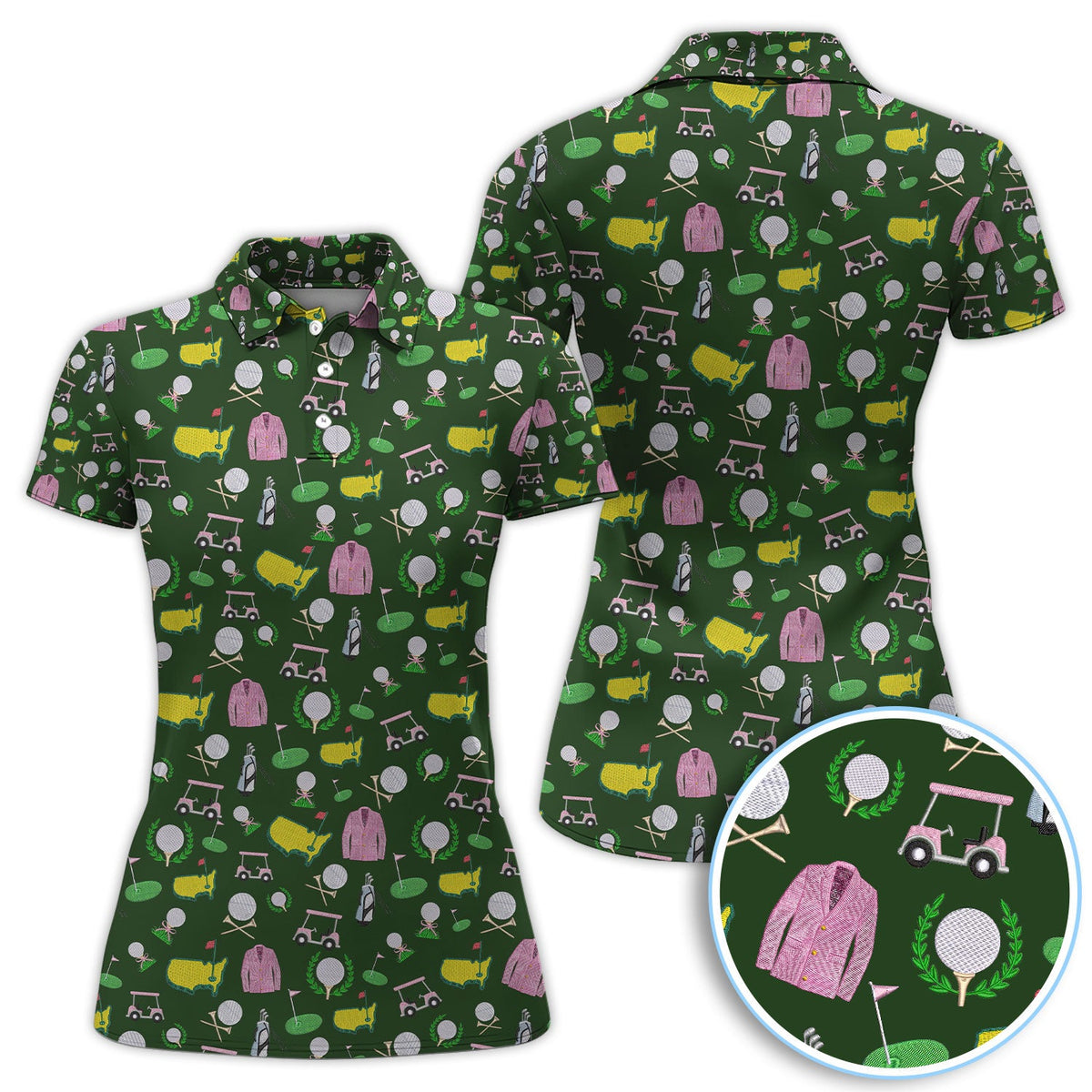 Crazy Pattern Golf Shirt, Vintage Golf Polos, Golf Gift For Golfer
