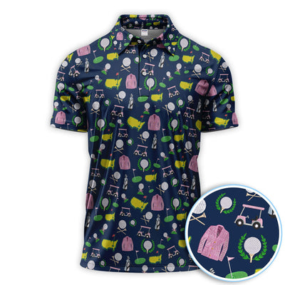 Crazy Pattern Golf Shirt, Vintage Golf Polos, Golf Gift For Golfer