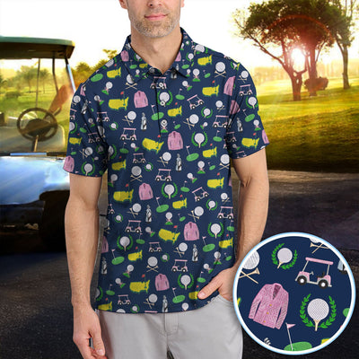 Crazy Pattern Golf Shirt, Vintage Golf Polos, Golf Gift For Golfer