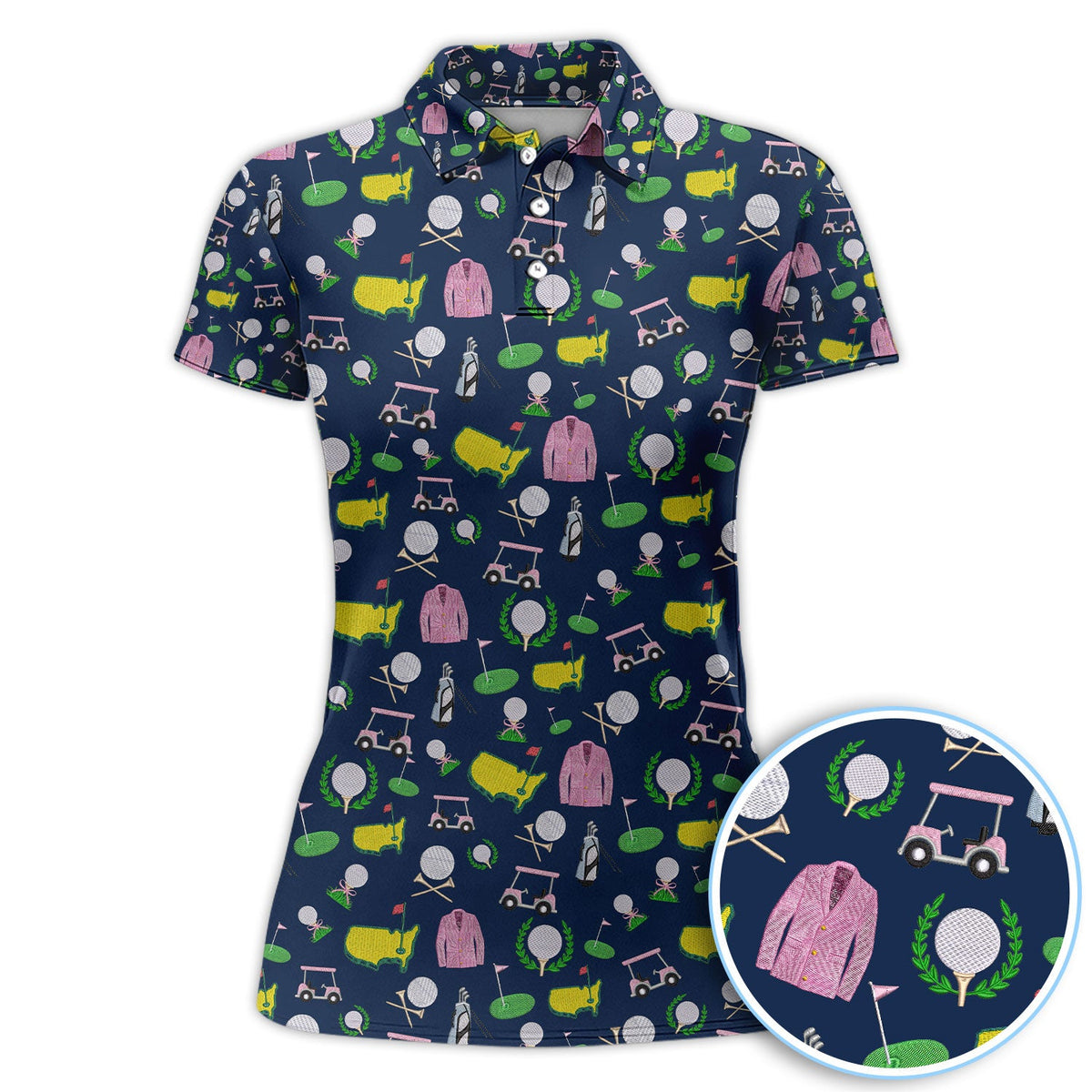 Crazy Pattern Golf Shirt, Vintage Golf Polos, Golf Gift For Golfer