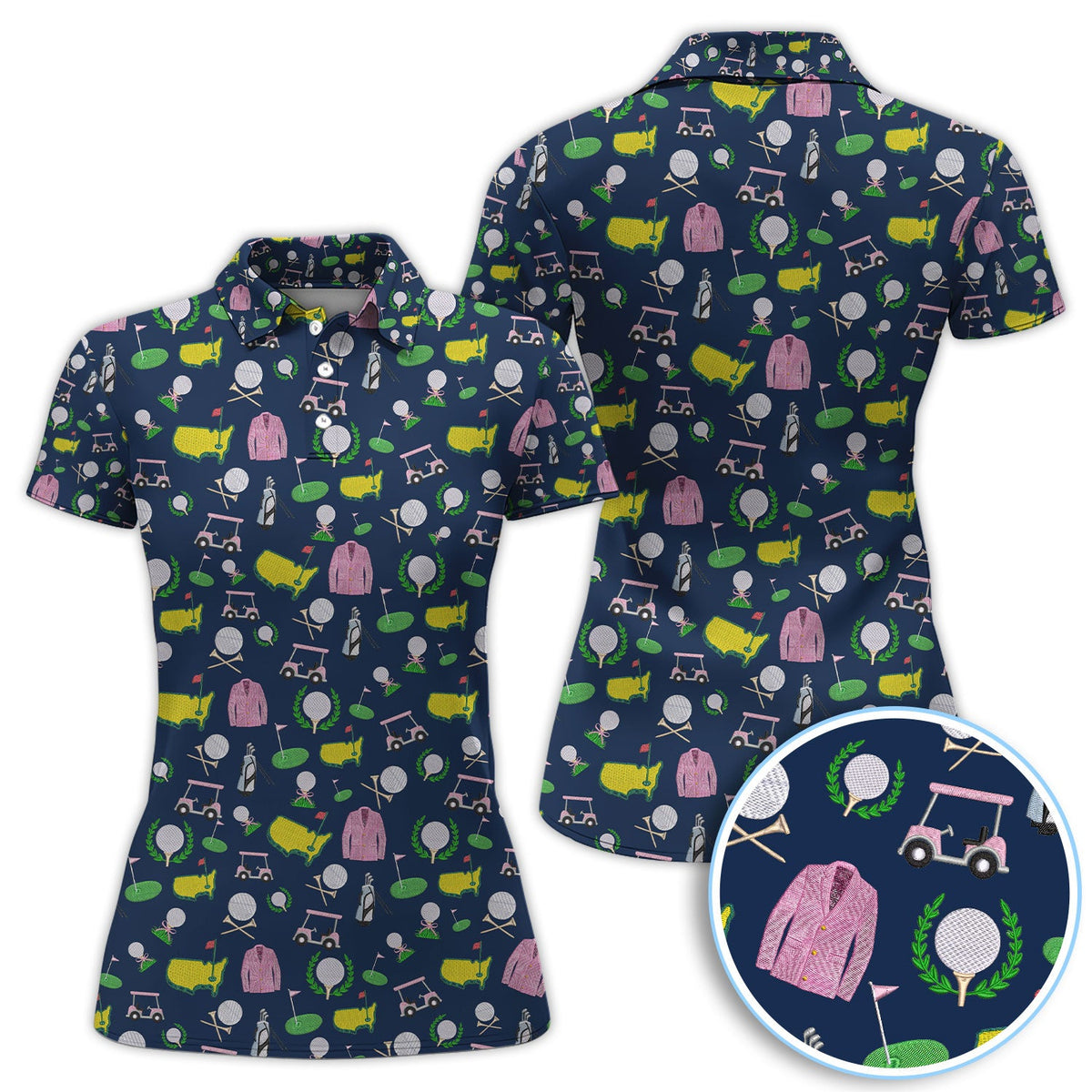 Crazy Pattern Golf Shirt, Vintage Golf Polos, Golf Gift For Golfer