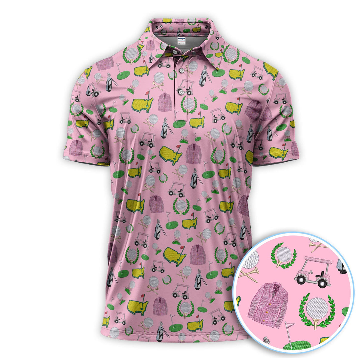 Crazy Pattern Golf Shirt, Vintage Golf Polos, Golf Gift For Golfer