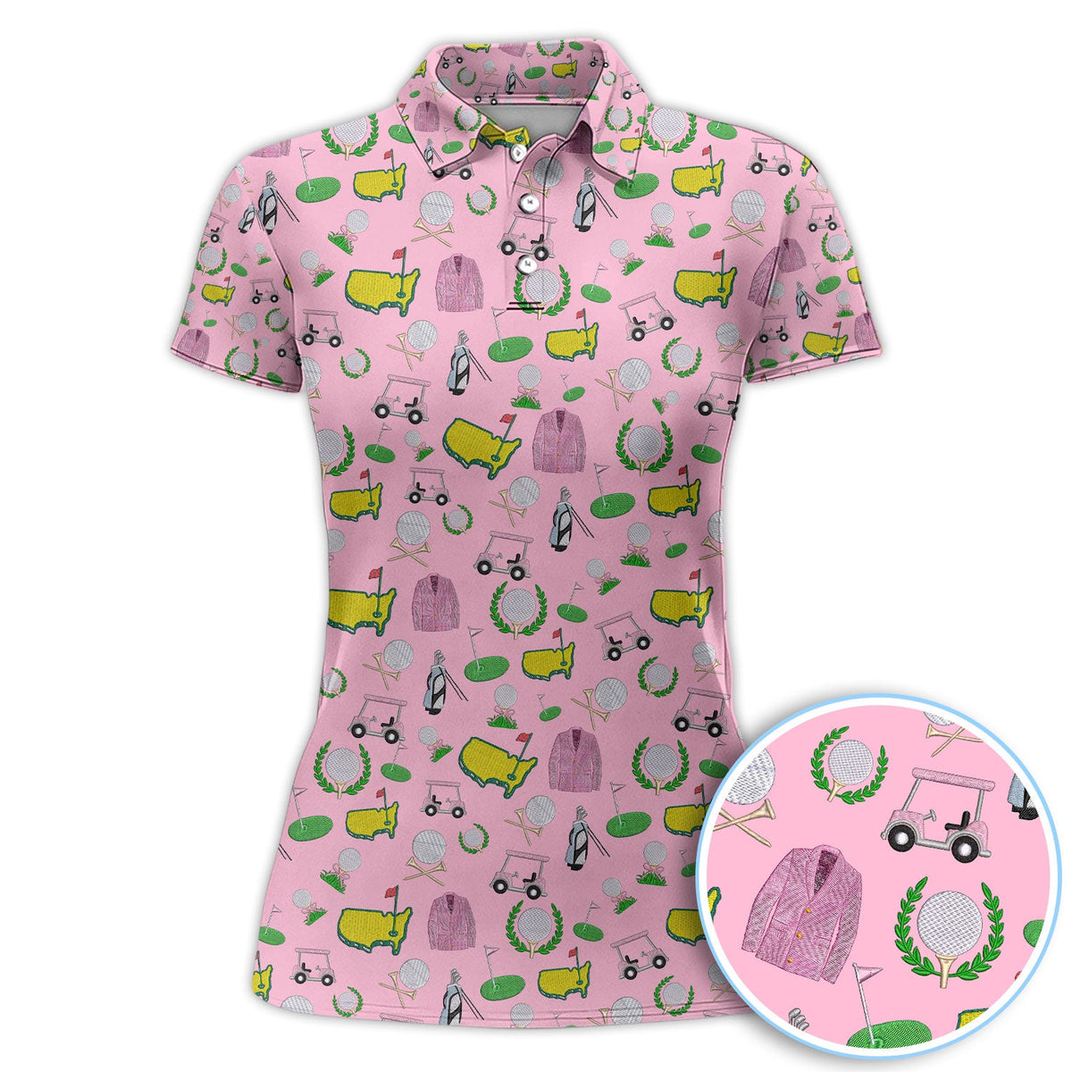 Crazy Pattern Golf Shirt, Vintage Golf Polos, Golf Gift For Golfer
