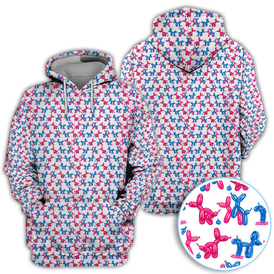 Balloon Dog Pattern Golf Polos, Funny Golf Shirts For Men, Golf Gift For Golfer