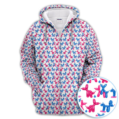 Balloon Dog Pattern Golf Polos, Funny Golf Shirts For Men, Golf Gift For Golfer
