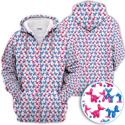 Balloon Dog Pattern Golf Polos, Funny Golf Shirts For Men, Golf Gift For Golfer