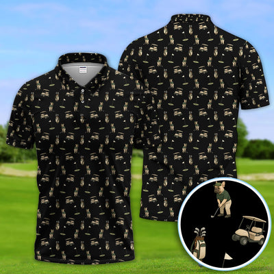 Crazy French Bulldog Golf Polos, Funny Frenchie Golf Shirt For Men, Golf Gift For Golfer