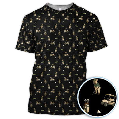 Crazy French Bulldog Golf Polos, Funny Frenchie Golf Shirt For Men, Golf Gift For Golfer
