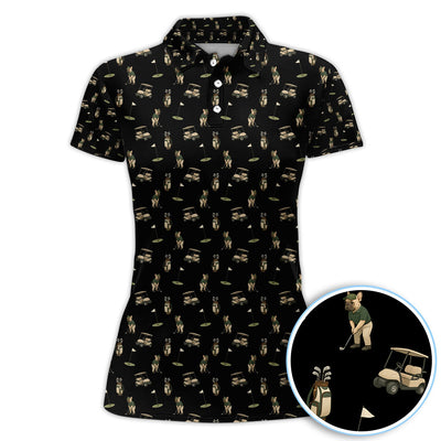 Crazy French Bulldog Golf Polos, Funny Frenchie Golf Shirt For Men, Golf Gift For Golfer
