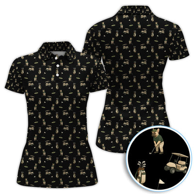 Crazy French Bulldog Golf Polos, Funny Frenchie Golf Shirt For Men, Golf Gift For Golfer