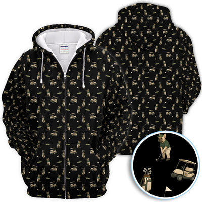 Crazy French Bulldog Golf Polos, Funny Frenchie Golf Shirt For Men, Golf Gift For Golfer