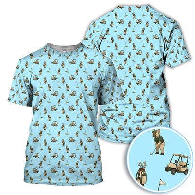 Crazy French Bulldog Golf Polos, Funny Frenchie Golf Shirt For Men, Golf Gift For Golfer