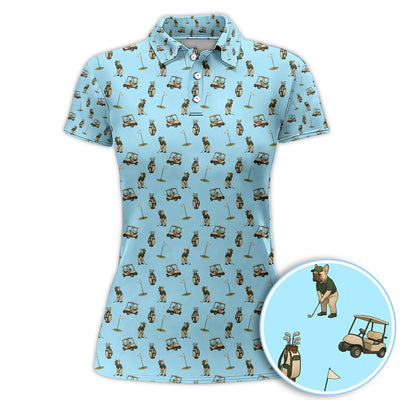 Crazy French Bulldog Golf Polos, Funny Frenchie Golf Shirt For Men, Golf Gift For Golfer