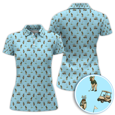 Crazy French Bulldog Golf Polos, Funny Frenchie Golf Shirt For Men, Golf Gift For Golfer