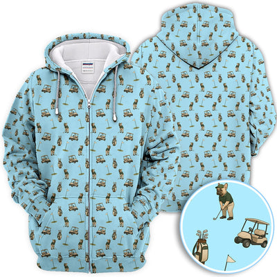 Crazy French Bulldog Golf Polos, Funny Frenchie Golf Shirt For Men, Golf Gift For Golfer