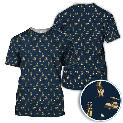 Crazy French Bulldog Golf Polos, Funny Frenchie Golf Shirt For Men, Golf Gift For Golfer