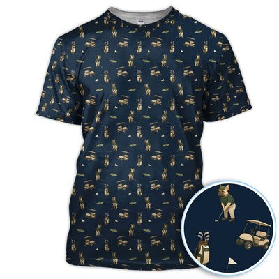 Crazy French Bulldog Golf Polos, Funny Frenchie Golf Shirt For Men, Golf Gift For Golfer
