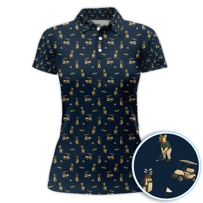 Crazy French Bulldog Golf Polos, Funny Frenchie Golf Shirt For Men, Golf Gift For Golfer