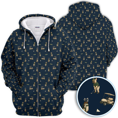 Crazy French Bulldog Golf Polos, Funny Frenchie Golf Shirt For Men, Golf Gift For Golfer