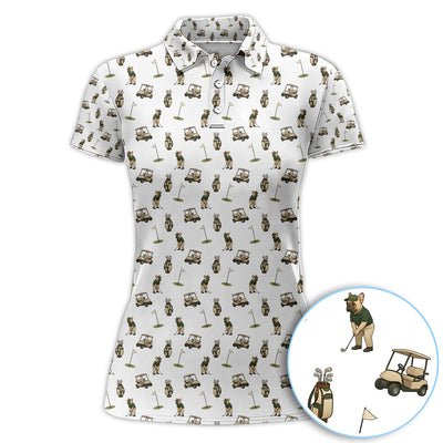 Crazy French Bulldog Golf Polos, Funny Frenchie Golf Shirt For Men, Golf Gift For Golfer