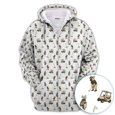 Crazy French Bulldog Golf Polos, Funny Frenchie Golf Shirt For Men, Golf Gift For Golfer
