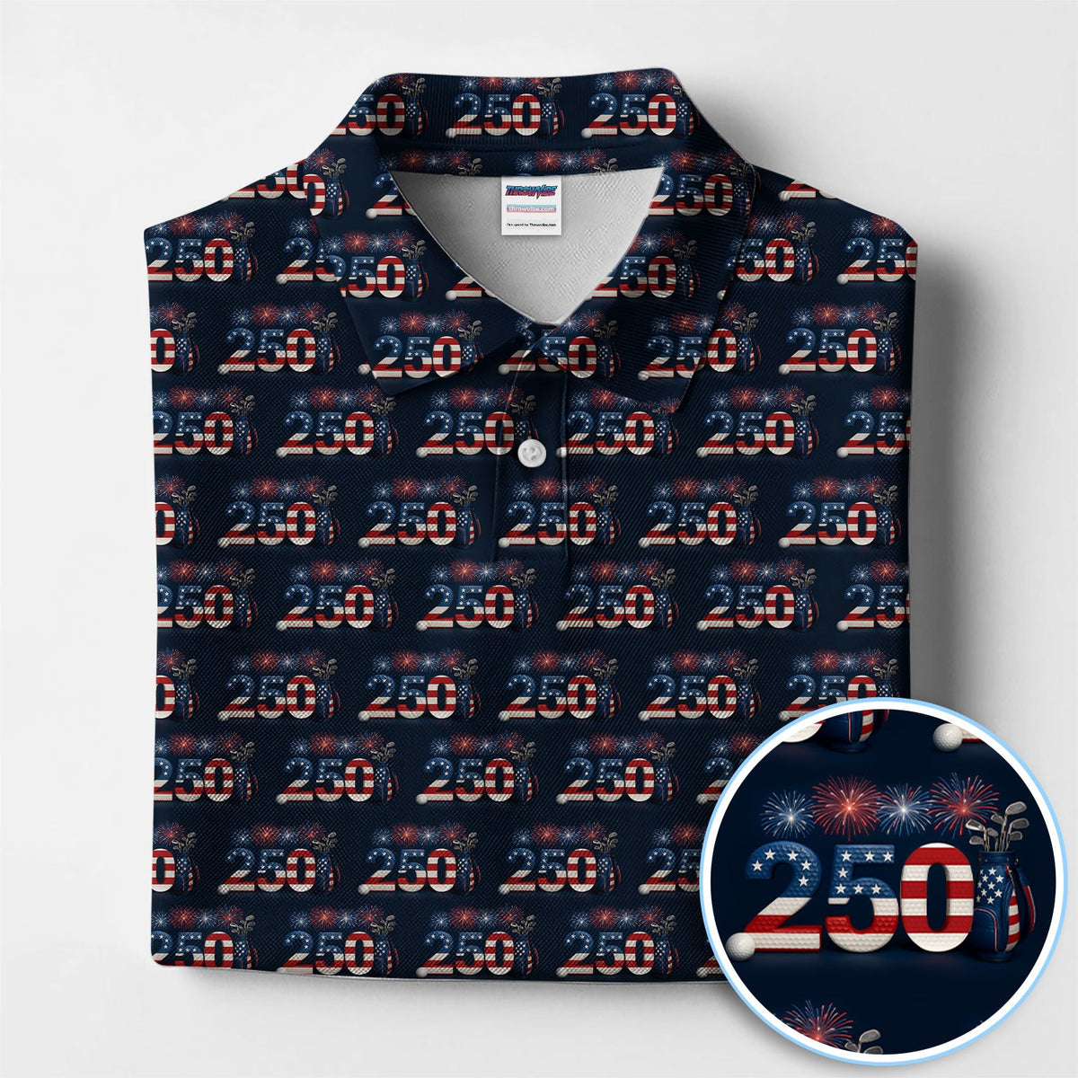 250 USA Birthday Patriotic Golf Polos, Patriotic 250 USA Birthday Golf Shirt For Men, Golf Gift For Golfer