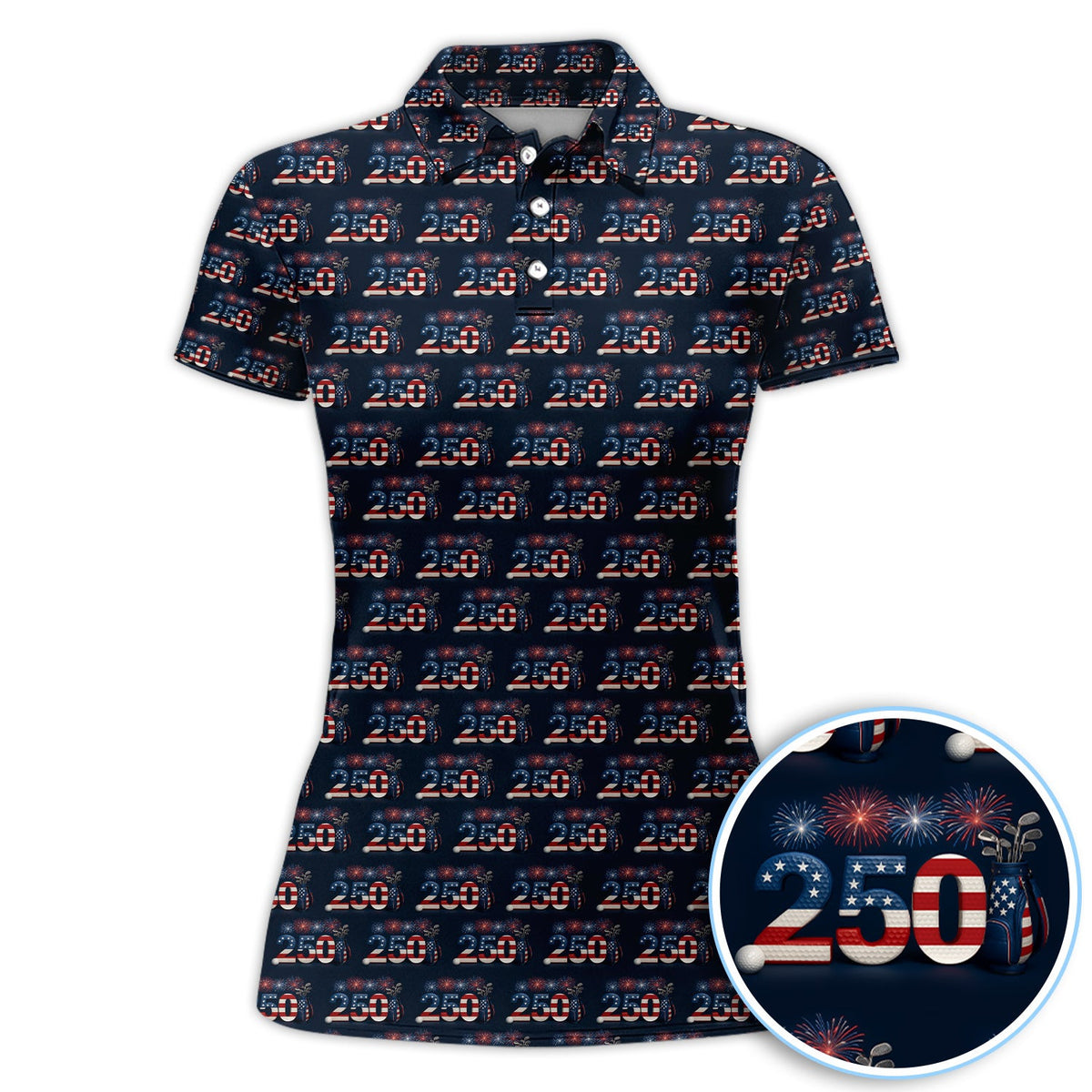 250 USA Birthday Patriotic Golf Polos, Patriotic 250 USA Birthday Golf Shirt For Men, Golf Gift For Golfer