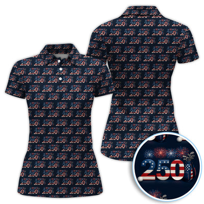 250 USA Birthday Patriotic Golf Polos, Patriotic 250 USA Birthday Golf Shirt For Men, Golf Gift For Golfer