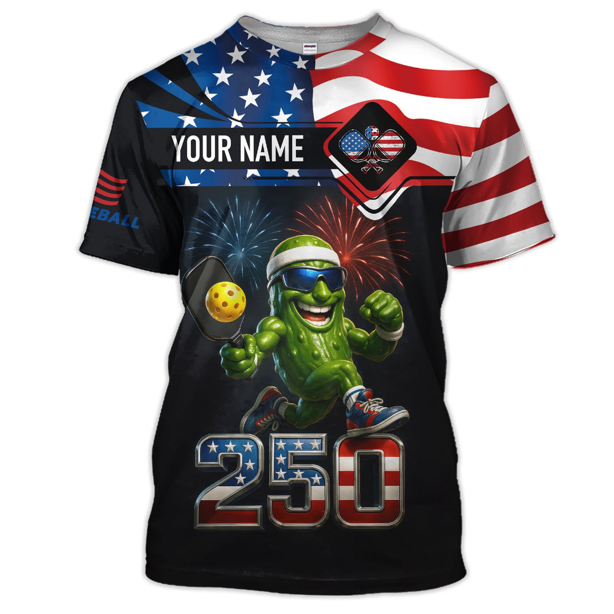Personalized Pickleball Polos, USA 250th Anniversary Patriotic Shirt For Men, Custom Name Shirts For Pickleball Player