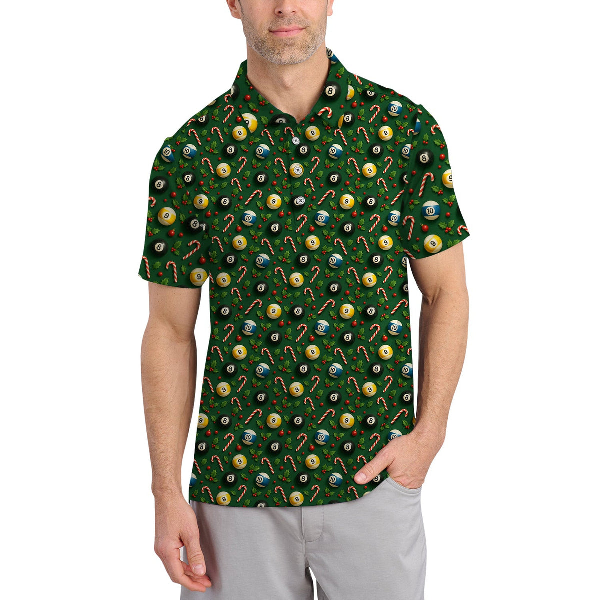 Pattern Pool Shirt, Mens Pool Shirts, Billiards Christmas For Billiard Players, Funny Pool Player Shirt