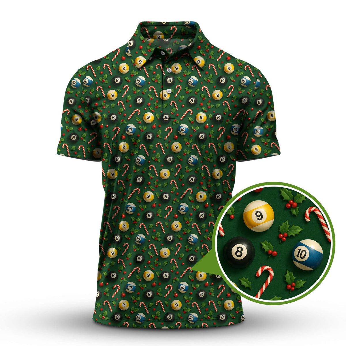 Pattern Pool Shirt, Mens Pool Shirts, Billiards Christmas For Billiard Players, Funny Pool Player Shirt