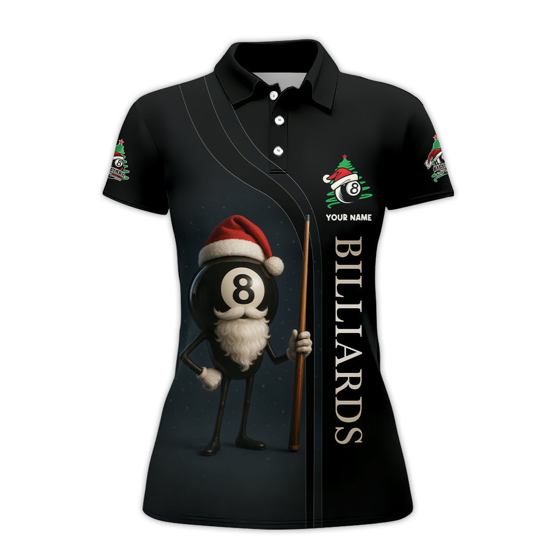 Personalized Billiard Shirt, Billiards Christmas For Pool Players, 8 Ball Shirt For Men With Custom Name
