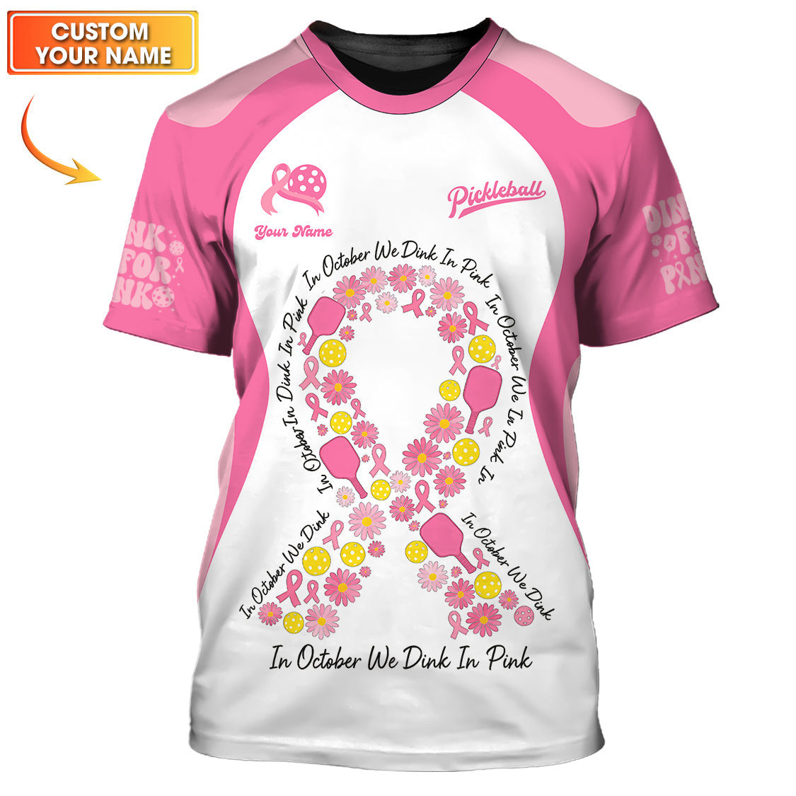 Women's Pickleball Shirt, Breast Cancer Pickleball Shirt, Gift For Pickleball Player