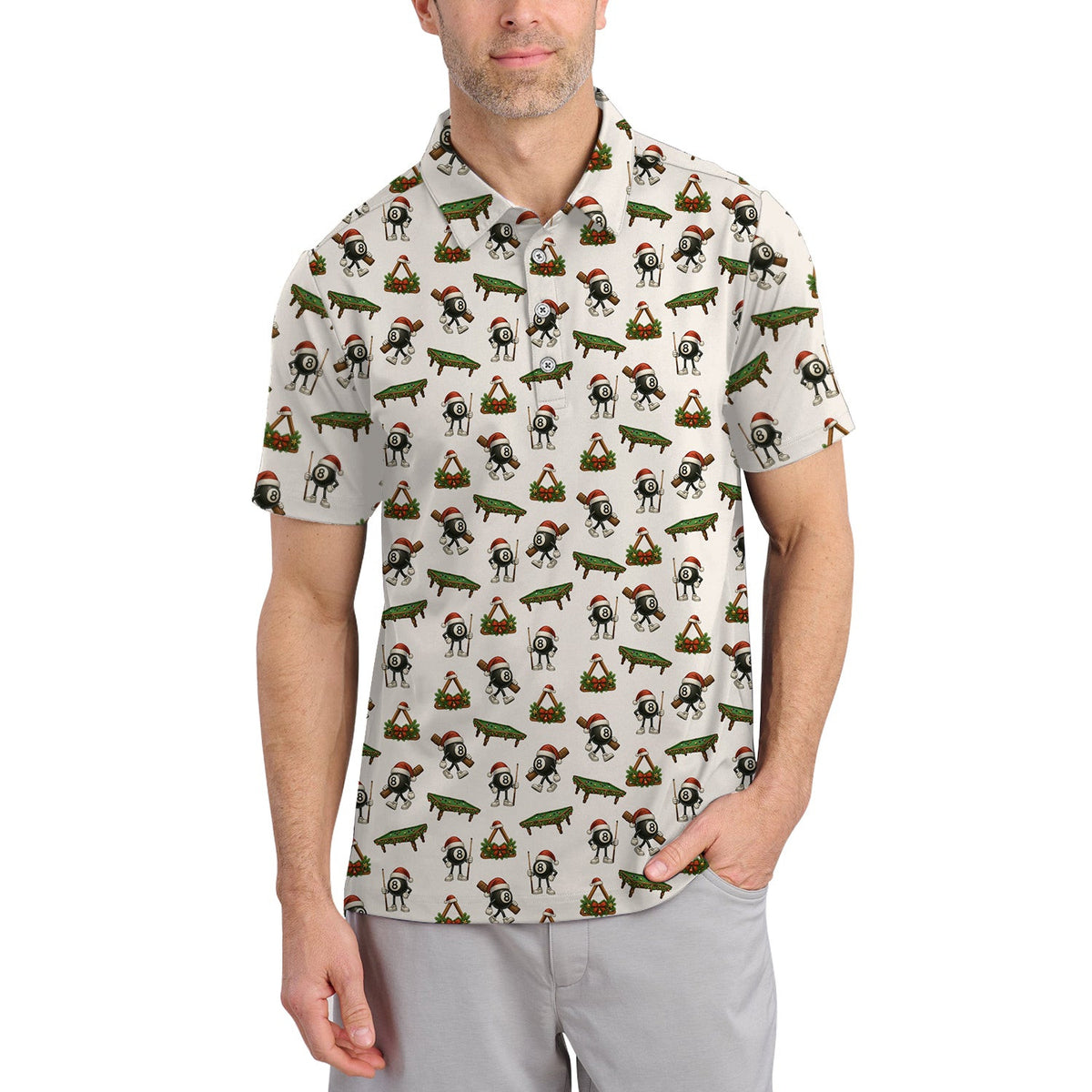 Pattern Billiard Shirt, Billiards Christmas For Billiard Players, Funny Pool Shirt For Men