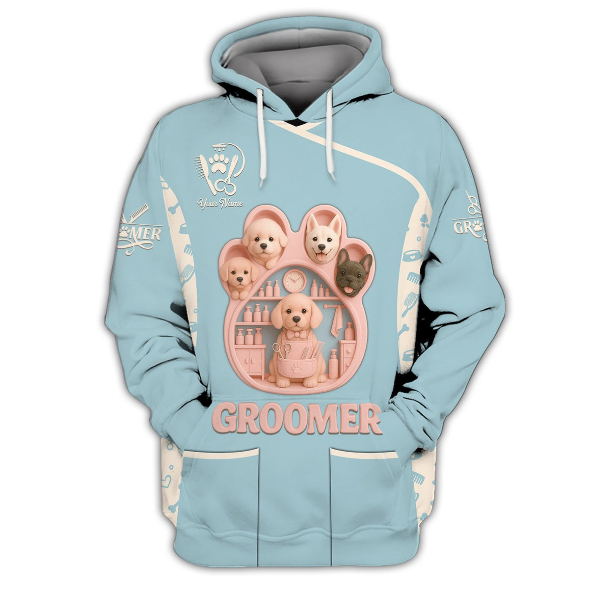 Personalized Groomer T-Shirt, Dog Grooming Shirts For Women, Gift For Pet Lover