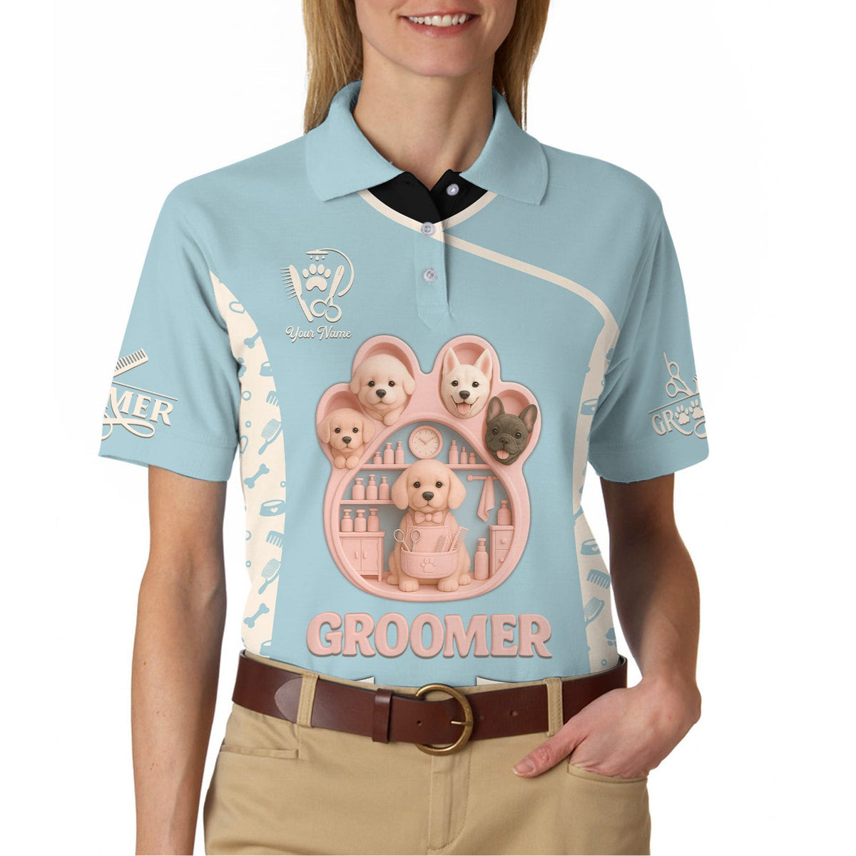 Personalized Groomer T-Shirt, Dog Grooming Shirts For Women, Gift For Pet Lover