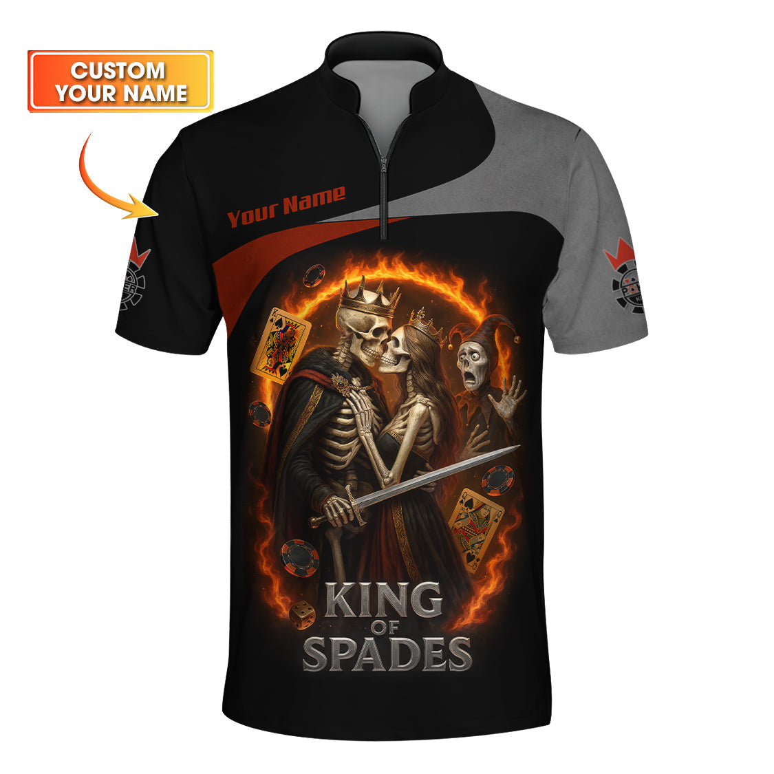 King of Spades Poker Shirt, Funny Poker Shirt For Men, Skeleton Couple Casino Shirt