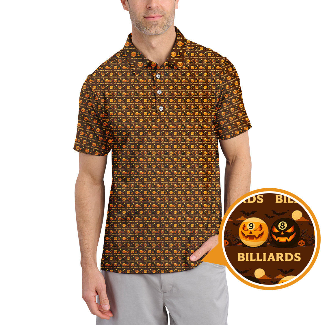 Pattern Pool Shirt, Mens Pool Shirts, Billiards Halloween For Billiard Players, Funny Pool Player Shirt