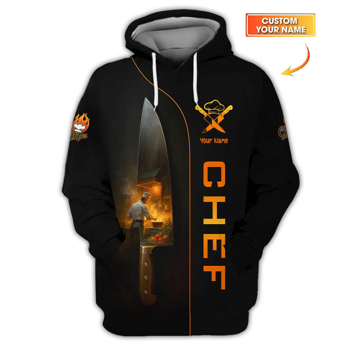 Personalized Chef Shirt, Chef Uniform With Knife, Cook Shirts For Cooking Lover