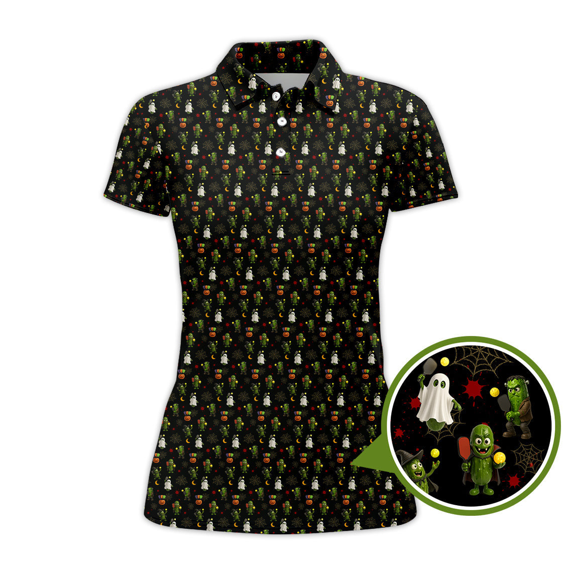 Halloween Pickleball Shirt, Funny Spooky Pickleball Pattern Shirt, Gift For Pickleball Player
