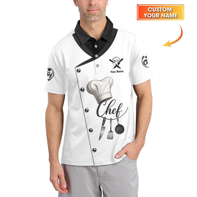 Custom Name Chef Uniform, Personalized Chef Shirt With Kitchen Tool, Gift For Cooking Lover
