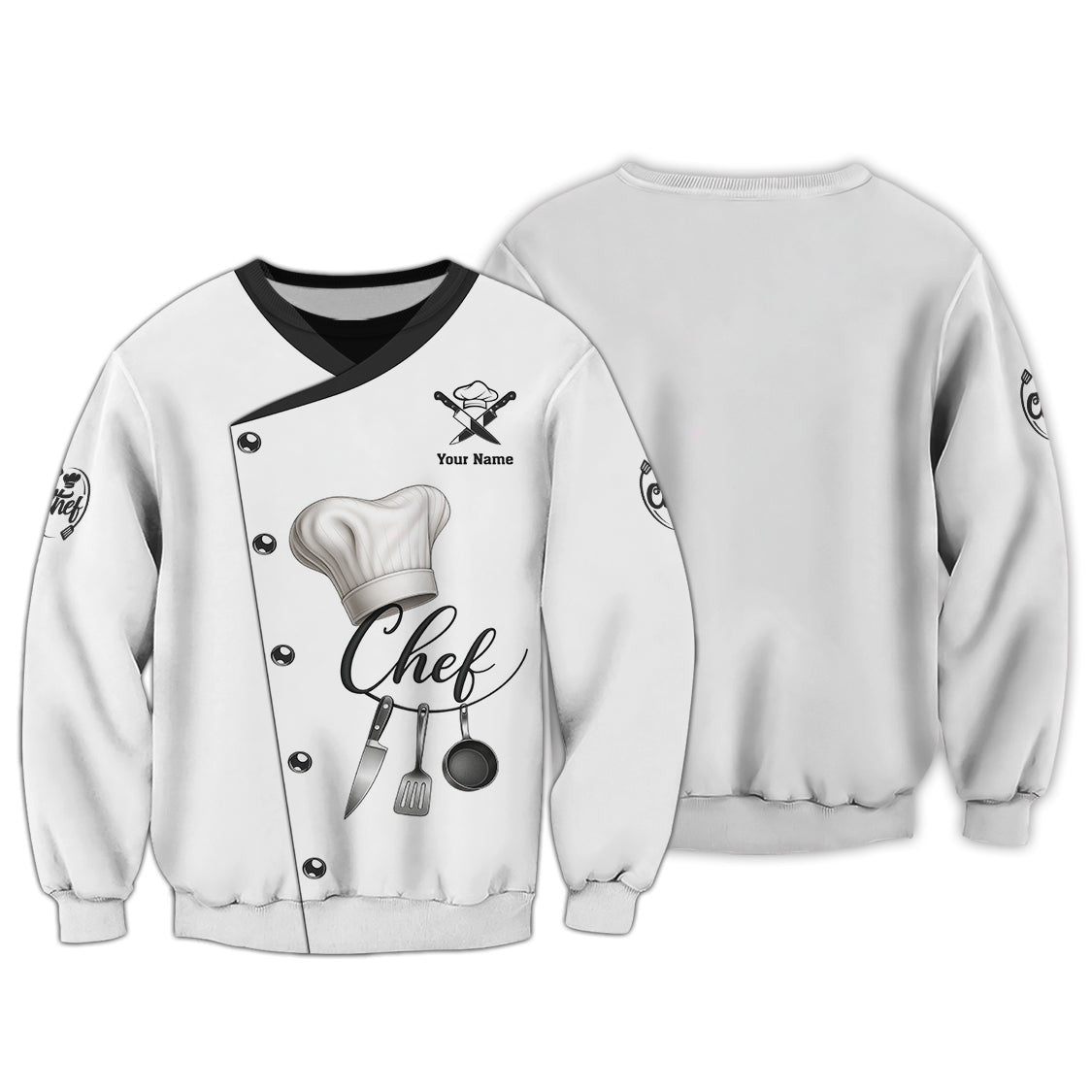 Custom Name Chef Uniform, Personalized Chef Shirt With Kitchen Tool, Gift For Cooking Lover